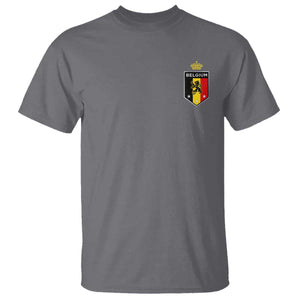 Belgium Football Crest T Shirt Vintage Belgian Lion Crown Belgian Heritage TS11 Charcoal Print Your Wear