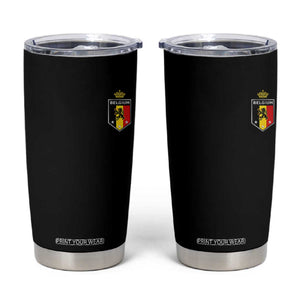 Belgium Football Crest Tumbler Cup Vintage Belgian Lion Crown Belgian Heritage TS11 Black Print Your Wear