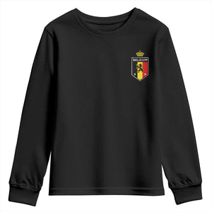 Belgium Football Crest Youth Sweatshirt Vintage Belgian Lion Crown Belgian Heritage TS11 Black Print Your Wear