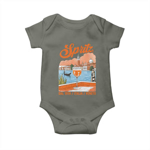 Spritz Veneto Baby Onesie Italia Vintage Orange Wine Cocktail Dal 1919