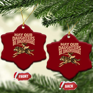 May Our Daughters Be Ungovernable Feminist Girl Ceramic Ornament