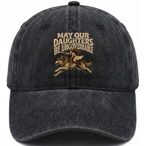 May Our Daughters Be Ungovernable Feminist Girl Washed Cotton Baseball Cap