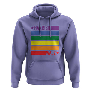 Harris Walz LGBT Hoodie Presidential Election 2024 Rainbow Flag TS11 Violet Print Your Wear