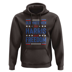 Old White Men For Harris And Freedom Hoodie American Flag Star Presidential Election 2024 TS11 Dark Chocolate Print Your Wear