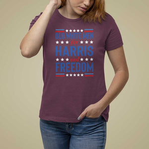 Old White Men For Harris And Freedom T Shirt For Women American Flag Star Presidential Election 2024 TS11 Maroon Print Your Wear