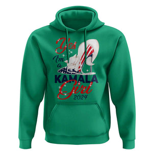Yes I'm A Kamala Girl 2024 Hoodie High Heel Stilettos Cat Pearls American Flag TS11 Irish Green Print Your Wear