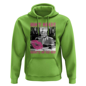 Funny Trump Hoodie Don't Worry Daddy's On His Way Pink Car TS11 Lime Print Your Wear