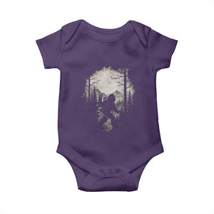 Funny Bigfoot Hiking Night Stroll Mountain Forest Baby Onesie TS11 Purple Print Your Wear