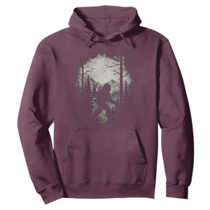 Funny Bigfoot Hiking Night Stroll Mountain Forest Hoodie TS11 Maroon Print Your Wear
