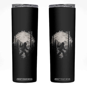Funny Bigfoot Hiking Night Stroll Mountain Forest Skinny Tumbler TS11 Black Print Your Wear
