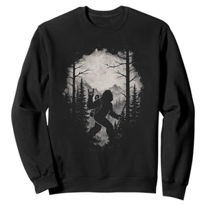 Funny Bigfoot Hiking Night Stroll Mountain Forest Sweatshirt TS11 Black Print Your Wear