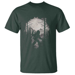 Funny Bigfoot Hiking Night Stroll Mountain Forest T Shirt TS11 Dark Forest Green Print Your Wear