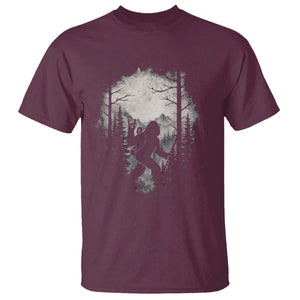 Funny Bigfoot Hiking Night Stroll Mountain Forest T Shirt TS11 Maroon Print Your Wear