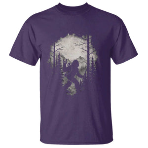 Funny Bigfoot Hiking Night Stroll Mountain Forest T Shirt TS11 Purple Print Your Wear