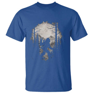 Funny Bigfoot Hiking Night Stroll Mountain Forest T Shirt TS11 Royal Blue Print Your Wear