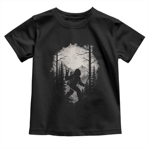 Funny Bigfoot Hiking Night Stroll Mountain Forest Toddler T Shirt TS11 Black Print Your Wear