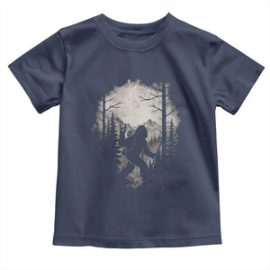 Funny Bigfoot Hiking Night Stroll Mountain Forest Toddler T Shirt TS11 Navy Print Your Wear