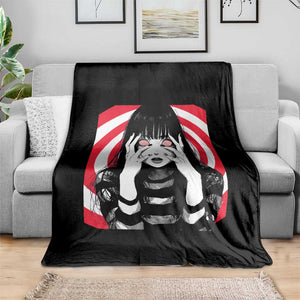 Horror Anime Manga Creepy Goth Japanese Girl Throw Blanket TS11 Print Your Wear