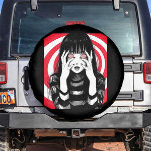 Horror Anime Manga Creepy Goth Japanese Girl Spare Tire Cover TS11 No hole Black Print Your Wear