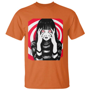 Horror Anime Manga Creepy Goth Japanese Girl T Shirt TS11 Orange Print Your Wear