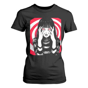 Horror Anime Manga Creepy Goth Japanese Girl T Shirt For Women TS11 Black Print Your Wear