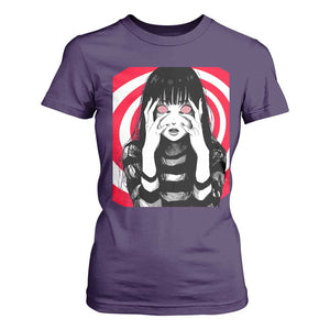 Horror Anime Manga Creepy Goth Japanese Girl T Shirt For Women TS11 Purple Print Your Wear