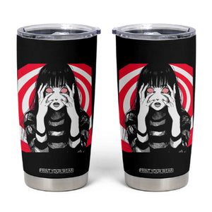 Horror Anime Manga Creepy Goth Japanese Girl Tumbler Cup TS11 Black Print Your Wear