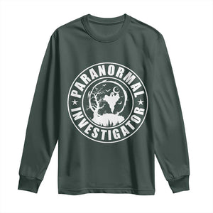 Paranormal Investigator Ghost Hunting Long Sleeve Shirt EVP Halloween TS11 Dark Forest Green Print Your Wear
