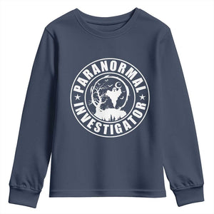Paranormal Investigator Ghost Hunting Youth Sweatshirt EVP Halloween TS11 Navy Print Your Wear