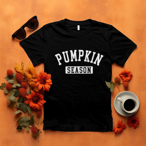 Pumpkin Season T Shirt Fall Harvest Season Thanksgiving TS11 Black Print Your Wear