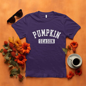 Pumpkin Season T Shirt Fall Harvest Season Thanksgiving TS11 Purple Print Your Wear