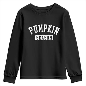 Pumpkin Season Youth Sweatshirt Fall Harvest Season Thanksgiving TS11 Black Print Your Wear