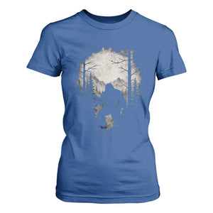 Funny Bigfoot Hunting T Shirt For Women Sasquatch Wildlife Hunter Forest TS11 Royal Blue Print Your Wear