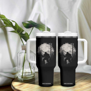 Funny Bigfoot Hunting Tumbler With Handle Sasquatch Wildlife Hunter Forest TS11 Print Your Wear