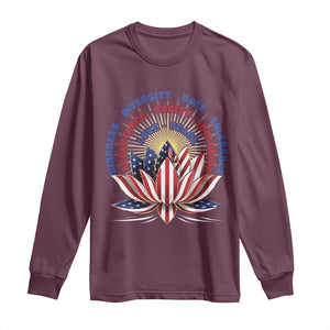 Harris Supporter Long Sleeve Shirt Lotus Kamala Kindness Diversity Hope Tolerance TS11 Maroon Print Your Wear