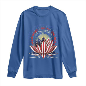 Harris Supporter Long Sleeve Shirt Lotus Kamala Kindness Diversity Hope Tolerance TS11 Royal Blue Print Your Wear