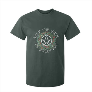 Keep The Yule In Yuletide T Shirt For Kid Yule Christmas Wreath TS11 Dark Forest Green Print Your Wear