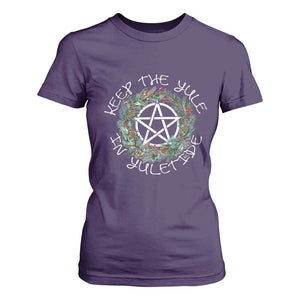 Keep The Yule In Yuletide T Shirt For Women Yule Christmas Wreath TS11 Purple Print Your Wear