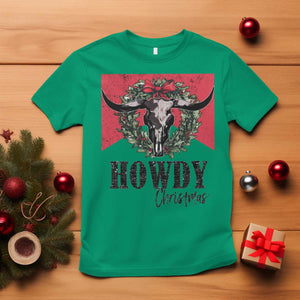 Western Howdy Christmas T Shirt Longhorn Skull Xmas Wreath TS11 Irish Green Print Your Wear