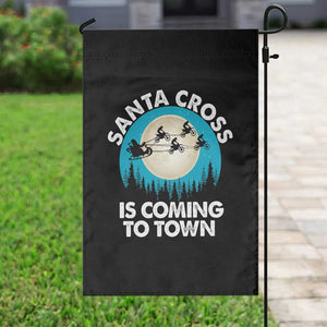 Funny Christmas Motocross Garden Flag Santa Cross Is Coming To Town Sport TS11 Print Your Wear