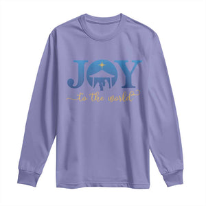Joy To The World Long Sleeve Shirt Christian Christmas Nativity Scene Star Of Bethlehem TS11 Violet Print Your Wear