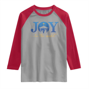 Joy To The World Raglan Shirt Christian Christmas Nativity Scene Star Of Bethlehem TS11 Sport Gray Red Print Your Wear