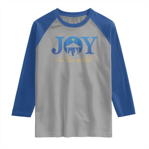 Joy To The World Raglan Shirt Christian Christmas Nativity Scene Star Of Bethlehem TS11 Sport Gray Royal Print Your Wear