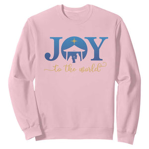 Joy To The World Sweatshirt Christian Christmas Nativity Scene Star Of Bethlehem TS11 Light Pink Print Your Wear