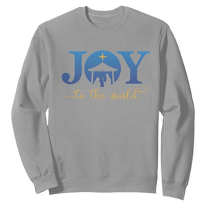 Joy To The World Sweatshirt Christian Christmas Nativity Scene Star Of Bethlehem TS11 Sport Gray Print Your Wear