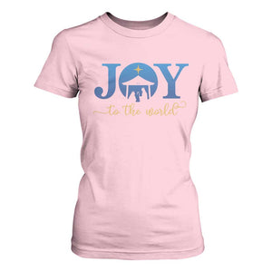 Joy To The World T Shirt For Women Christian Christmas Nativity Scene Star Of Bethlehem TS11 Light Pink Print Your Wear
