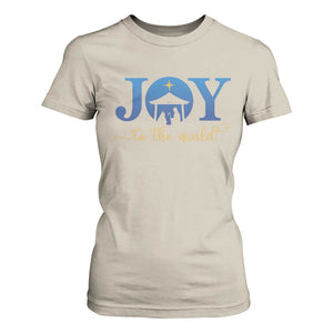 Joy To The World T Shirt For Women Christian Christmas Nativity Scene Star Of Bethlehem TS11 Sand Print Your Wear