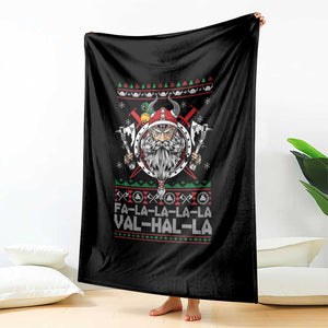Christmas Viking Throw Blanket Fa La La La La Val Hal La Santa Viking Warriors TS11 Print Your Wear