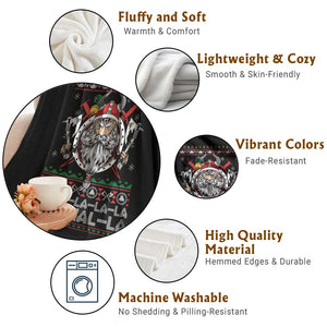 Christmas Viking Throw Blanket Fa La La La La Val Hal La Santa Viking Warriors TS11 Print Your Wear