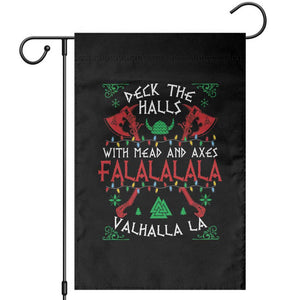 Viking Christmas Garden Flag Deck The Halls With Mead And Axes Falalala Valhalla La TS11 Black Print Your Wear